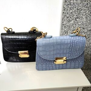 Blue and black mini crossbody handbags